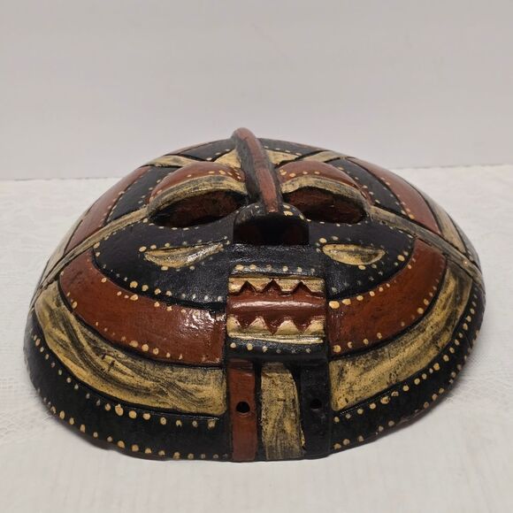 Luba Mask Congo – Africa Direct Vintage African Congolese Baluba Ceremonial Tribal Round Mask Ethnic Traditional